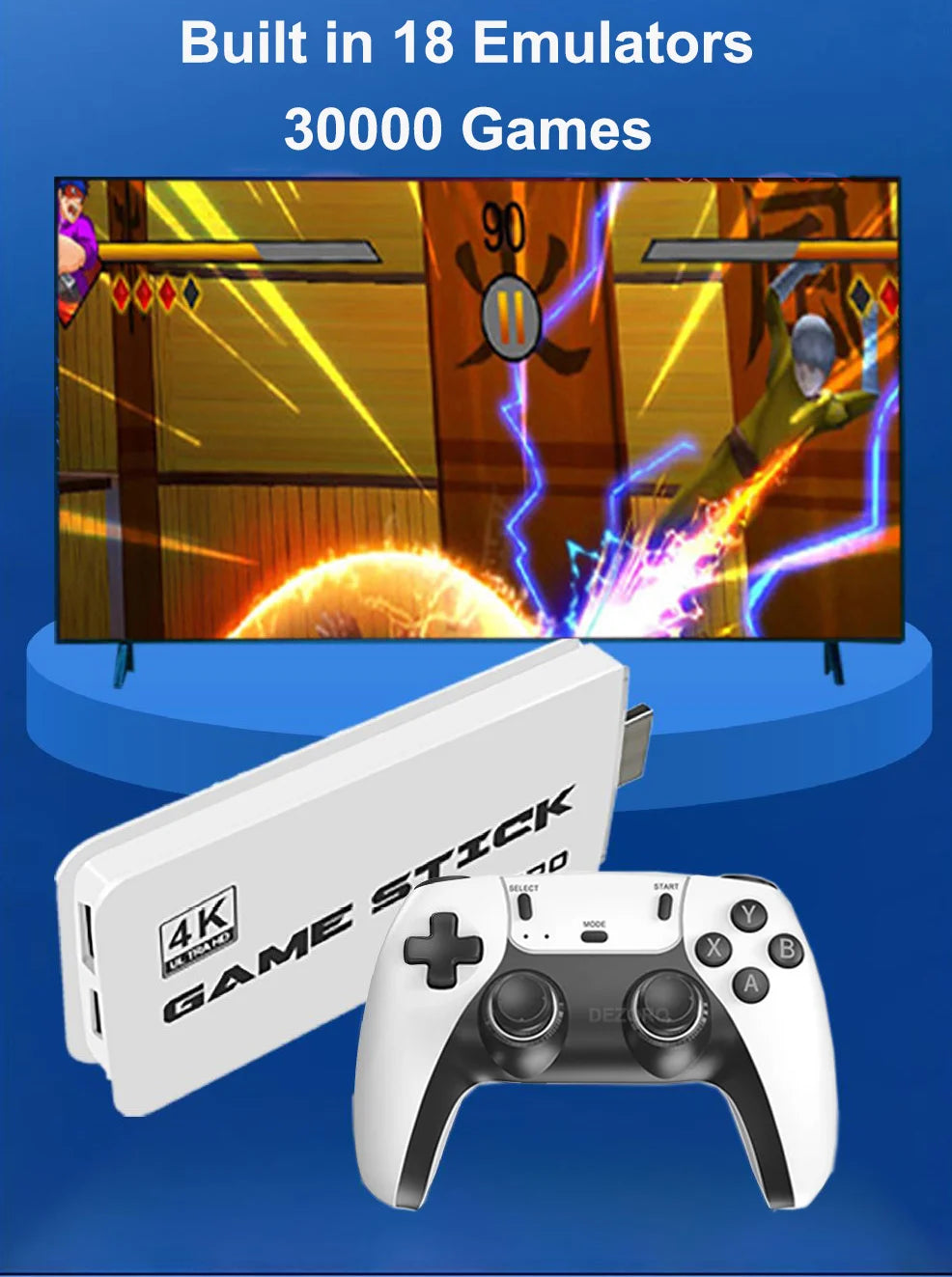 M15 Game Stick 4K Video Juegos TV Game Console Wireless Gamepads Video Game 128G 40000 Retro Game HD Output Two-player for PS1