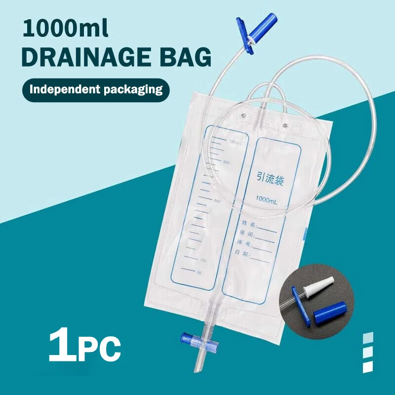 External Disposable Sterile Urine Bag PVC Storage Urinary Drainage Sack Pee Collection Bags With Cross Valve Catheter
