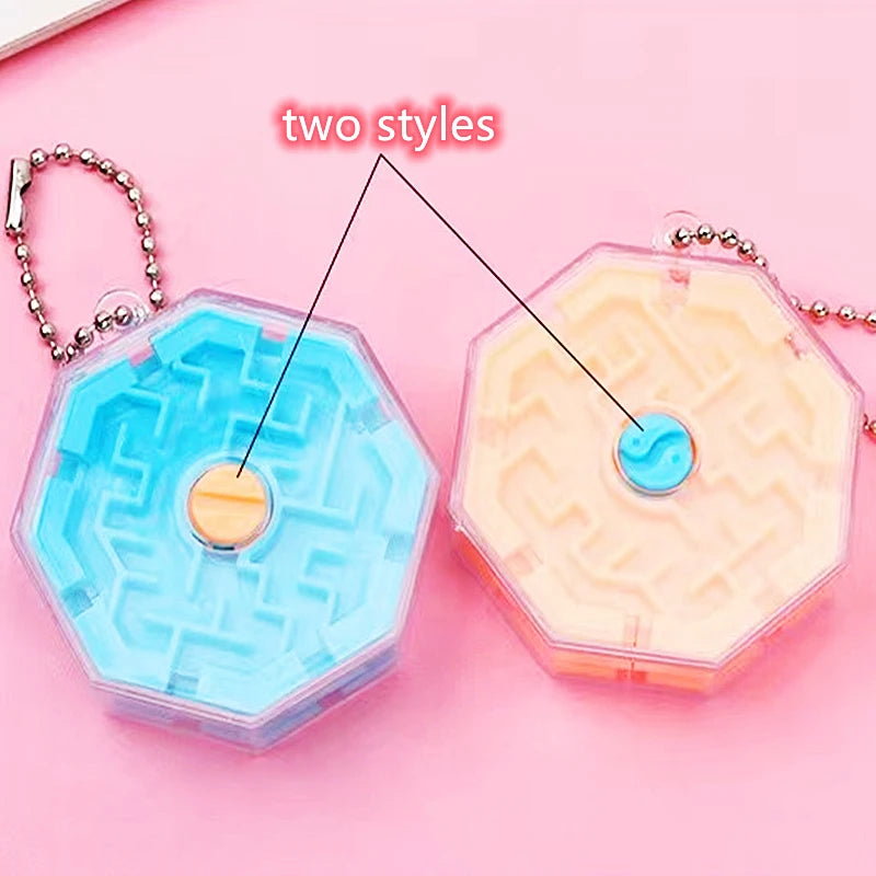 3D Palm Puzzle Walking Ball Maze Toy Labyrinth Keychain Fun Brain Game Cube Challenge Toys Balance Educational Toys For Children