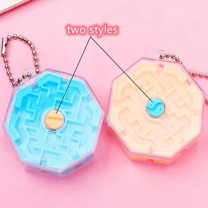 3D Palm Puzzle Walking Ball Maze Toy Labyrinth Keychain Fun Brain Game Cube Challenge Toys Balance Educational Toys For Children