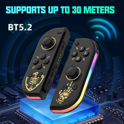 JOY 02 Wireless Gamepad RGB LED 5.2 BT Switch L/R Joypad for Nintendo Switch/Lite/Oled Cons Joystick with Dual Vibration For PC