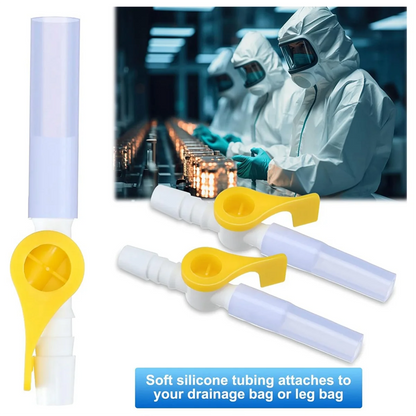 15 Pack Catheter Valve Urine Drainage Catheter Bag Valves with Smooth Edges and Silicone Tubing