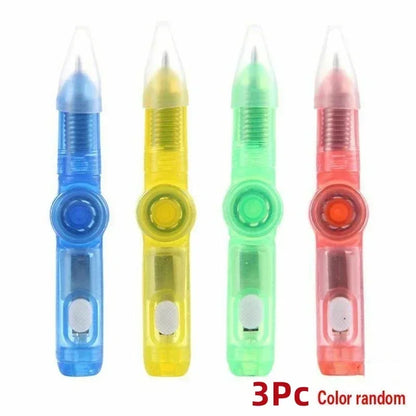 Novelty Rotating Spinner Toy Pen Led Luminous Gyro Pen Office Stress Relief Toys For Kids Students Creative Stationary Gel Pen