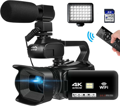 YouTube Camcorder 4K Ultra HD camera 64MP Streaming Camera 4.0"Touch Screen Digital Video Camera