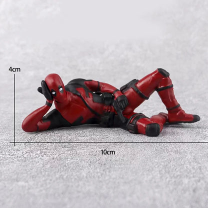 Deadpool Action Figures Desk Car Interior Decoration Pendant Marvel Model Accessories Mini Doll Figurine Kids Cartoon Toys Gift