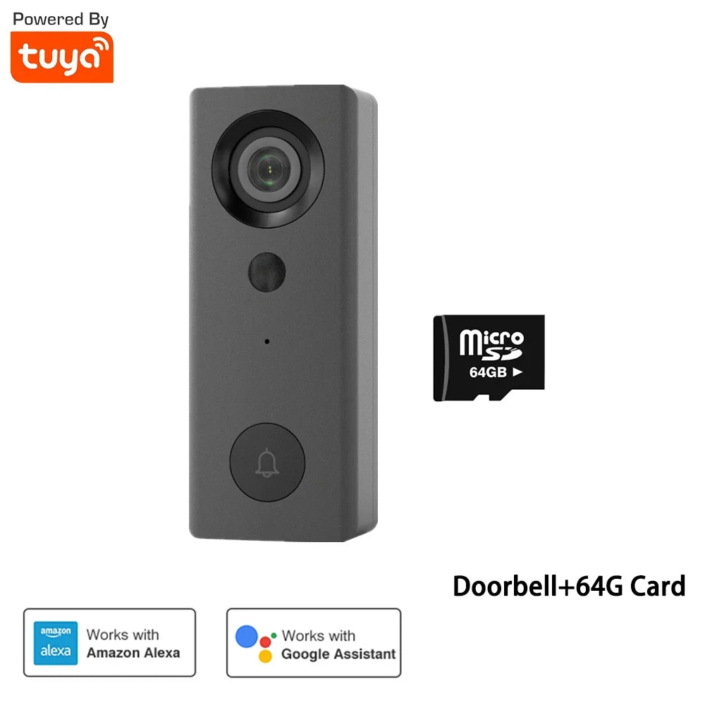 Smart Home WiFi Wired Video Doorbell 1080P HD Tuya Doorbell with Security Camera Two-Way Talk Support Alexa Google Home Doorbell