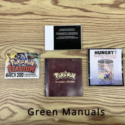 Pokemon Series Blue Crystal Gold Green Red Silver Yellow 7 Versions GBC Game In Box for 16 Bit Video Game Cartridge With Manuals