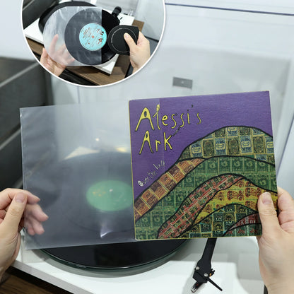 7 inch Vinyl Record Protecter EP Record Plastic Bags Anti-Static Record Sleeves Outer Inner Plastic Clear Cover Container 100PCS