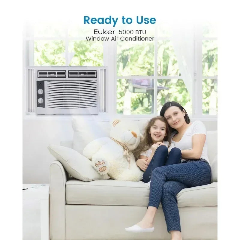 5,000 BTU Small Window Air Conditioner - Cool Up To 150 Sq.ft. with Manual Adjustable Fan and Cooling Modes, for Small Room