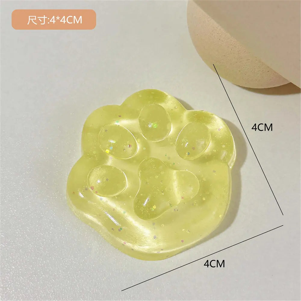 Clear Ice Cubes Squishy Toys Cute Cat Paw Fish Stress Relief Fidget Toy TPR Sticky Antistress Ball Slimy Squeeze Toys