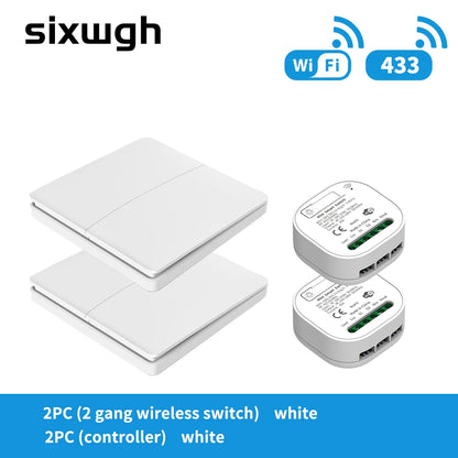 LVGESS 16A WIFI Switch Smart Home Tuya App Remote Control Smart Timer Switch No Battery Light Switch Work with Google Home Alexa