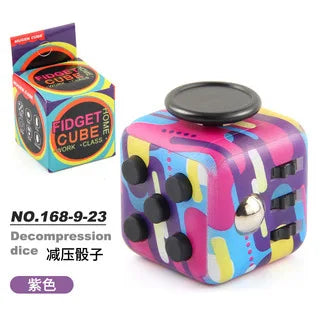 Fashion Decompression Dice Autism Adhd Anxiety Relieve Toy Adult Kids Fingertip Press Button Toys Rainbow Dice Antistress Cube