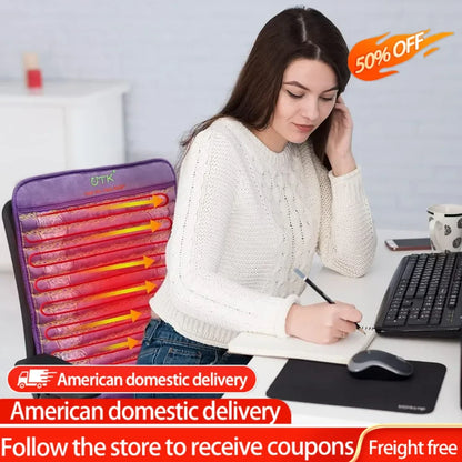 Infrared Heating Pad, Amethyst Heating Pad,Heat Chair Pad, Far Infrared Heating Pad for Lower Back, Upper Back,Memory Function