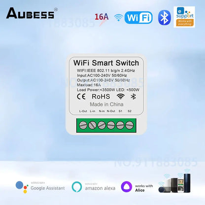 16A EWeLink Wifi MINI Smart Switch Support 2-Way Control Timer Wireless Switch Smart Home Automation Work With Alexa Google Home