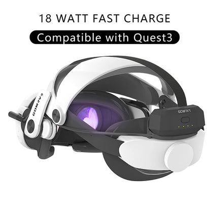 GOMRVR Comfort Battery Halo Head Strap Compatible with Meta Quest 3S Replancement of Elite Strap Enhanced Playtime and Support