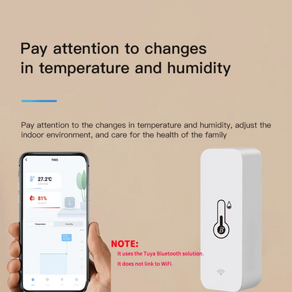 Tuya BT Smart Temperature Humidity Sensor Indoor Hygrometer Bluetooth-Compatible APP Remote Control Works With Alexa Google Home