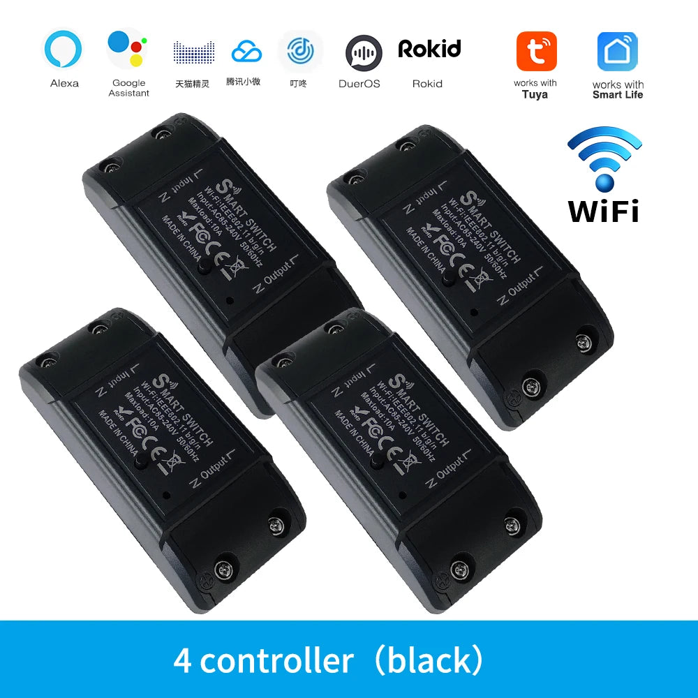 Tuya WiFi Smart Switch APP Wireless Controller Universal Breaker Timer Smart Life Work with LED Light Switch Alexa Accessories