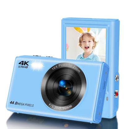 FHD 4K Digital Camera Compact Small Travel Camera for Boys Girls Teens Gift 16X Zoom Point and Shoot Digital Vlogging Camera