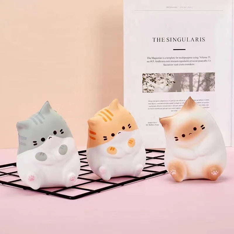 New Cat Stress Relief Squishy Toy PU Slow Rising Squeeze Antistress Ball Cartoon Table Ornaments Squishy Stress Reliever Toys