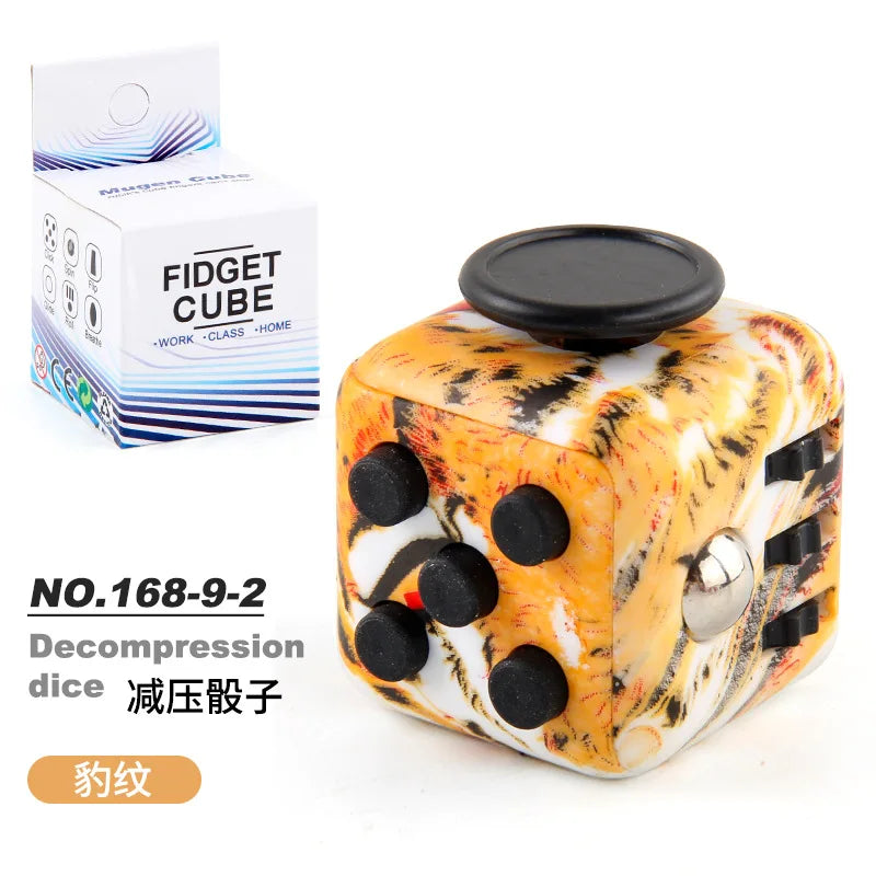 Fashion Decompression Dice Autism Adhd Anxiety Relieve Toy Adult Kids Fingertip Press Button Toys Rainbow Dice Antistress Cube
