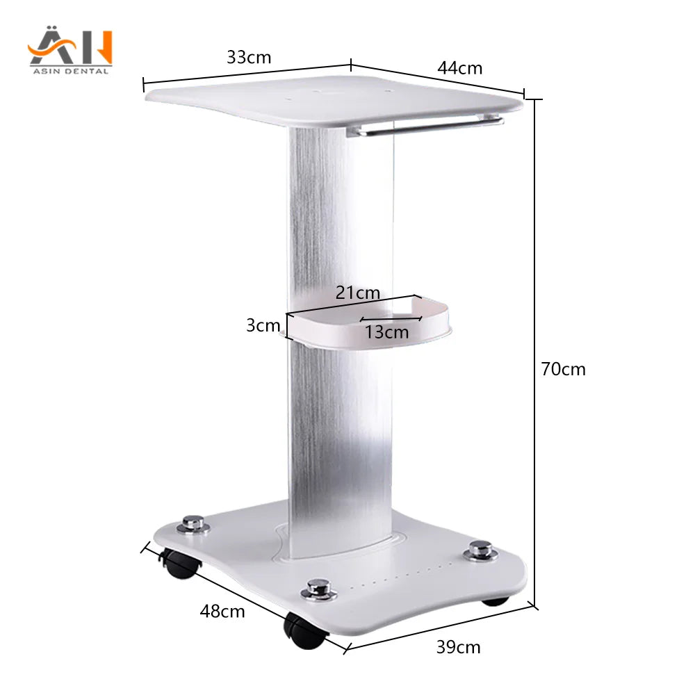 Medical Trolley Mobile Shelf Table Dental Unit Portable Cart with Swivel Brake Wheels and Socket for Dental Clinic Dentist Tools