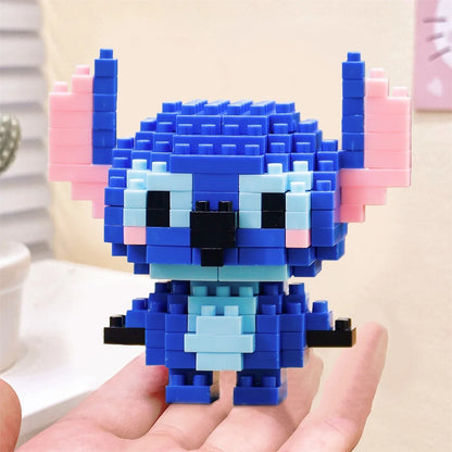 Disney Anime Princess Building Blocks Stitch Mickey Mouse mini Action toy Figures Blocks Toys Bricks Assemble Toys Kids Gifts