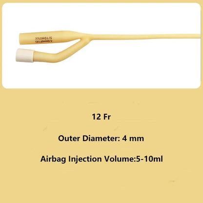 12 Pcs  Latex Disposable Urine Catheter Medical Urethral Catheters Sterilization Double Way Pee Through Catheter