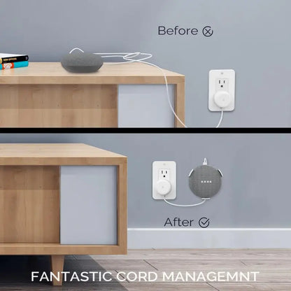 Outlet Wall Mount Holder for Google Home Mini/Echo Dot Cord Management for Nest Mini Smart Speaker Accessory
