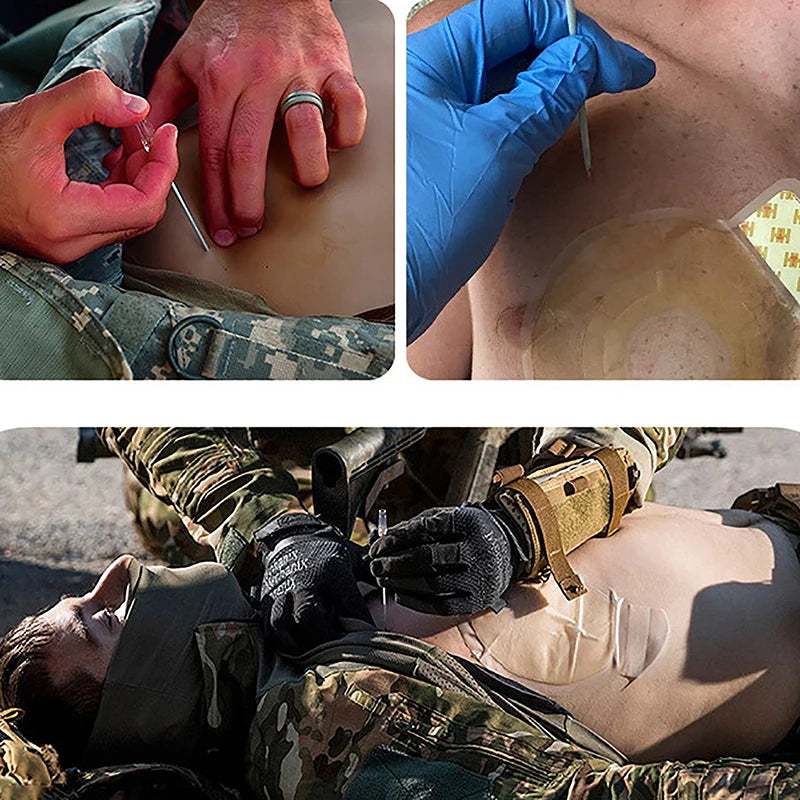 Rescue Pneumothorax Needle Trauma Medical Ifak Chest Cathether Needlecatheter 14G Needle Decompression Edc First Aid Kit