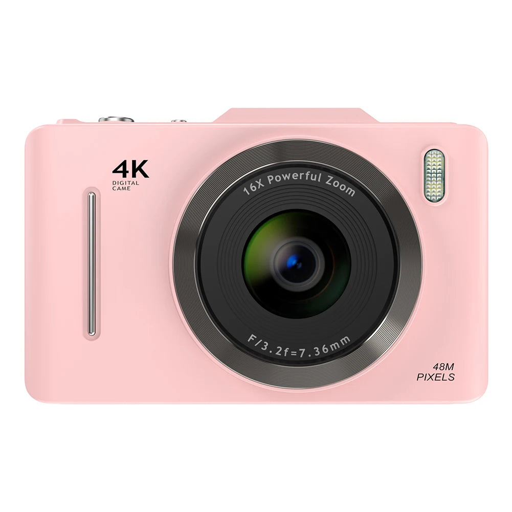 HD 4K 48MP Digital CCD Camera 16X Zoom Point Shoot Camera 2.8 Inch Screen Photography Video Camera for Boys Girls Teens