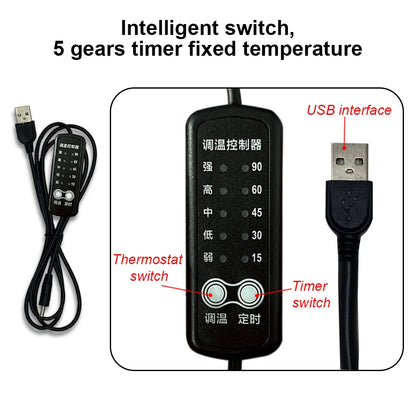 5V USB Heating Pad Clothes Heating Mat Electric Heating Film For Neck Lumbar Abdomen Warming Feet Vest Coat Jacket Pillow Heater