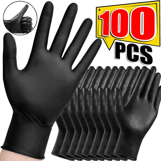 100/2pcs Strong Disposable Gloves Black Nitrile PVC Gloves for Housework Cleaning Car Industry Gardening Pet Care Cooking Tools