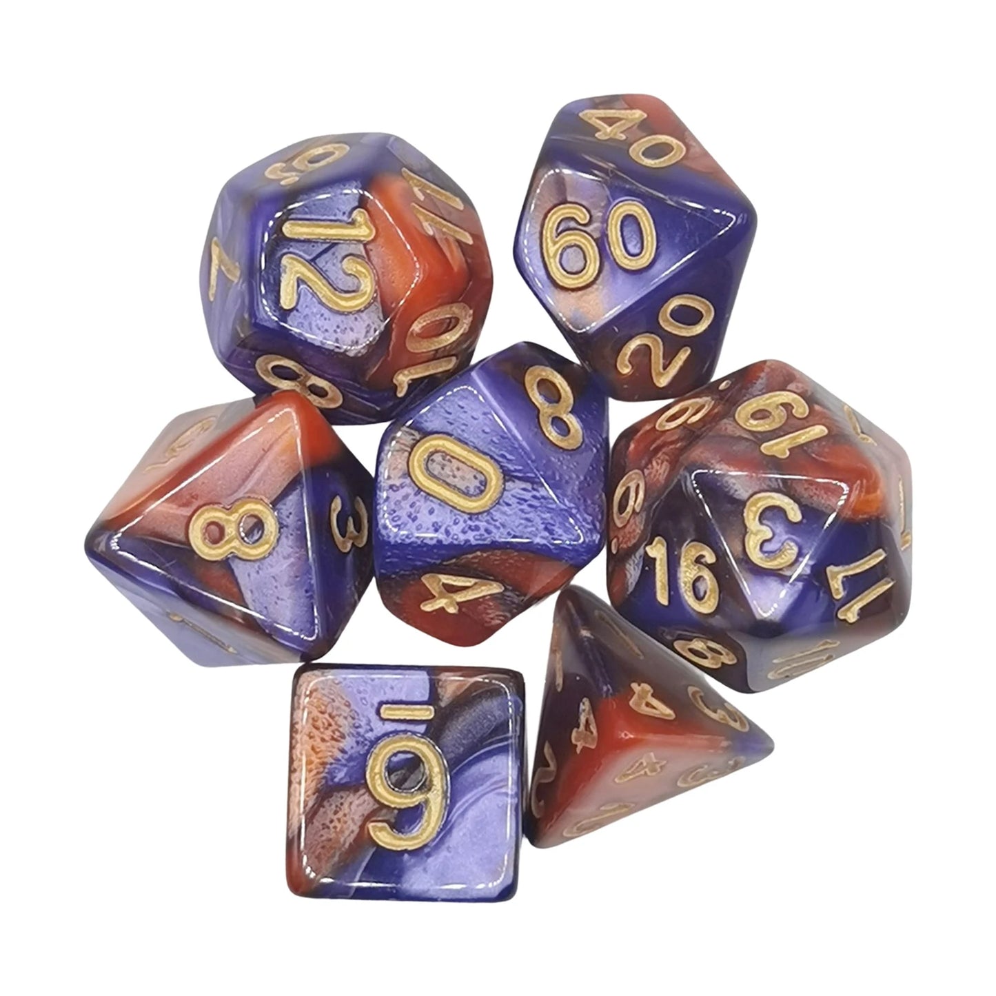 7/10Pcs Double-Colors Polyhedral Dices with Pouch Set D4, D6, D8, D12,D20, D10 for Board Game Role Playing Game Party