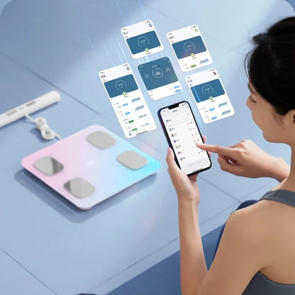 Smart Body Fat Scale:LED DisplayAPP IntegrationSmall Precision Electronic Scale for Health Tracking Bluetooth Weight Monitor.