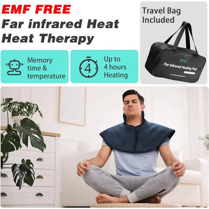 Heating Pad for Neck and Shoulders,Natural Jade Tourmaline,Upgrade Size to Cover More Areas of Neck,Shoulder,Shoulder Blade