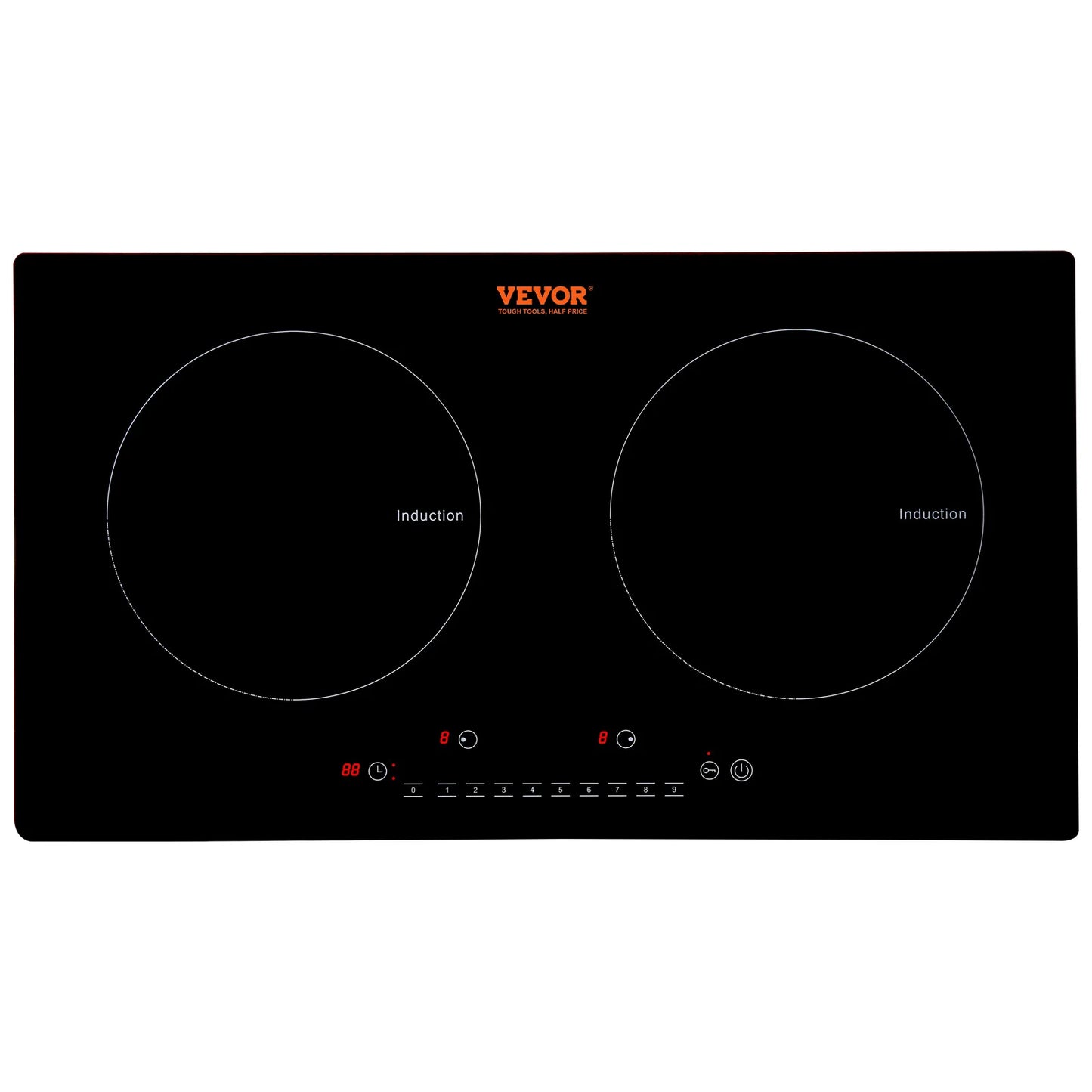 VEVOR 2 Burners Electric Induction Cooktop Stove Hob Built-in Burner Cooker Sensor Touch Control Magnetic Cooker Hot Plate