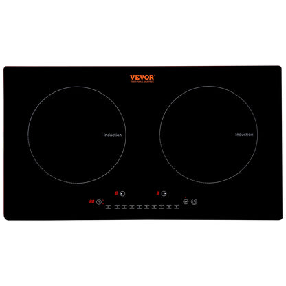 VEVOR 2 Burners Electric Induction Cooktop Stove Hob Built-in Burner Cooker Sensor Touch Control Magnetic Cooker Hot Plate