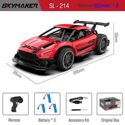 RC Metal Car Toys 1/24 2.4G High Speed Remote Control Mini Scale Model Vehicle Electric Metal RC Car Toys for Boys Children Gift
