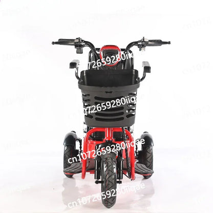 Folding electric three-wheel leisure transportation, electric wheelchair, battery car, disabled elderly rear drive