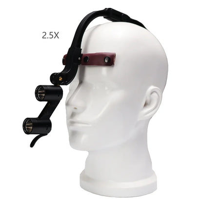 Binocular Metal Case 2.5X 3.5X Surgical Loupe Magnification With 1 Battery Surgery LED Light With Headlight Dentist Medical Lamp