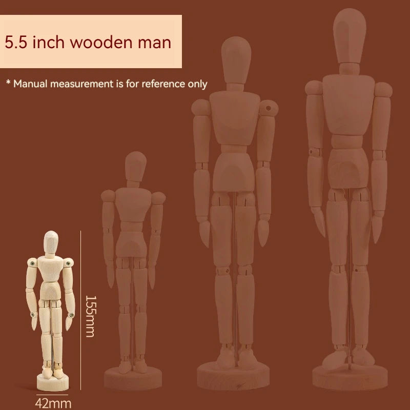 Jointed Doll Drawing Sketch Mannequin Model Movable Limbs Wooden Hand Body Draw Action Toys Figures Home Decor Artist Models
