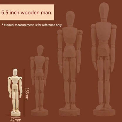 Jointed Doll Drawing Sketch Mannequin Model Movable Limbs Wooden Hand Body Draw Action Toys Figures Home Decor Artist Models