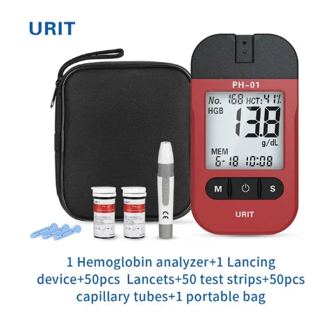 Hemoglobin Analysis Tester Meter Home Hb Analyzer Anemia Tester Strip Heme Test With 50 Test Paper Home Medical Instrument