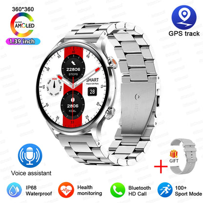2024 New Smartwatch Women AMOLED HD Screen Always On Display Bluetooth Call IP68 Waterproof GPS Smart Men Watch For Android ios