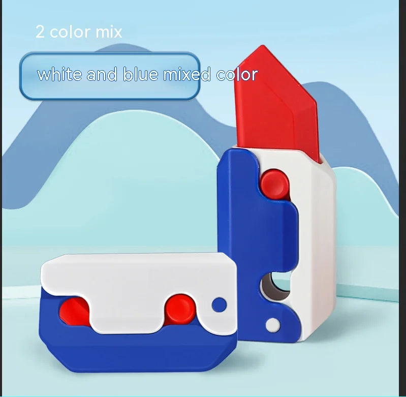 3D Carrot Gravity Plastic Knife Fidget Toys Foldable Decompressed Push Card Small Toy 3D Printing Carrot Radish Knife