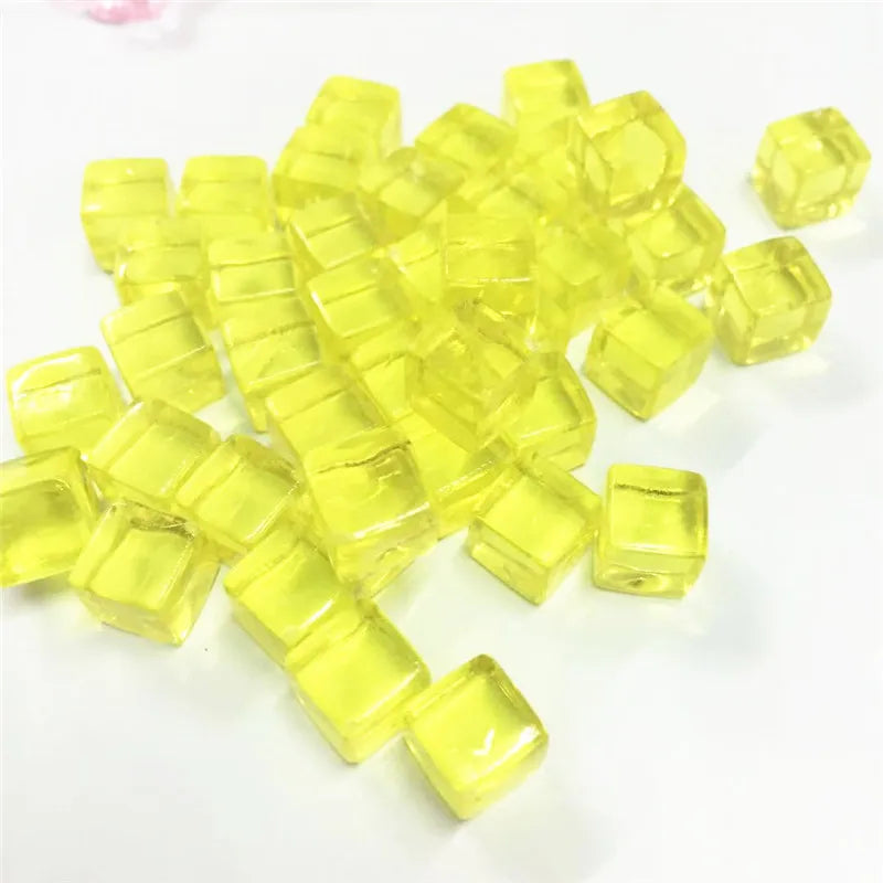 50Pcs/Set 25colors 8mm cube Clear Solid Transparent Square Colorful Crystal Dice Chess Piece Right Angle Sieve For Puzzle Game