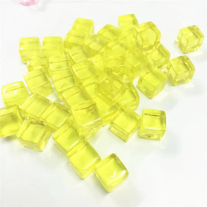 50Pcs/Set 25colors 8mm cube Clear Solid Transparent Square Colorful Crystal Dice Chess Piece Right Angle Sieve For Puzzle Game