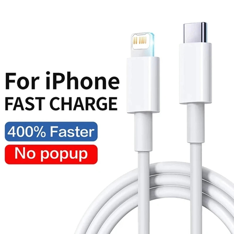 30W PD Fast Charging USB Cable For iPhone 11 12 13 Pro XS Max 7 8 14 Plus X XR SE Rapid Charge USB C Charger Data Line 1m 2m 3m