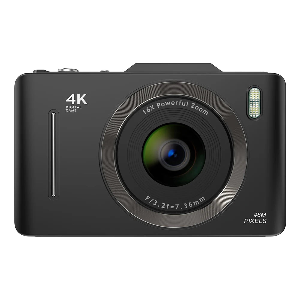HD 4K 48MP Point Shoot Camera 16X Zoom Small Travel Camera 2.8 Inch Screen Photography Video Camera for Kids Boys Girls