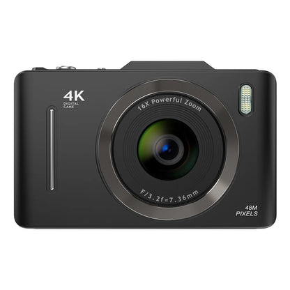 HD 4K 48MP Point Shoot Camera 16X Zoom Small Travel Camera 2.8 Inch Screen Photography Video Camera for Kids Boys Girls